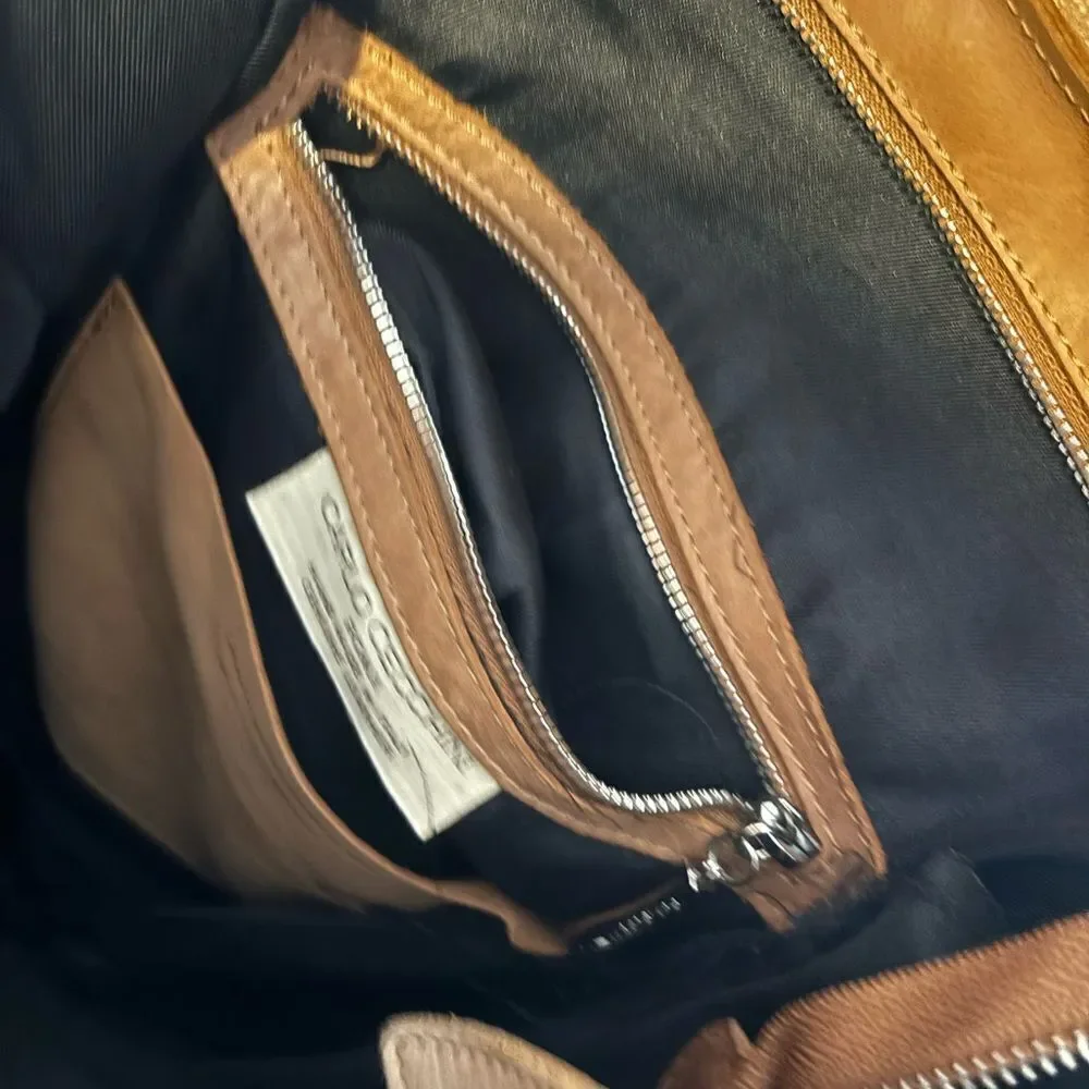 Carlo Cecchini Montana waxed travel bag book bag shoulder bag calf backpack Z7